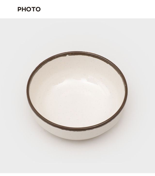 브라운 라인 멜라민 대접 14 cm