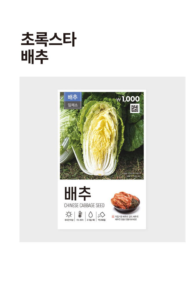 초록스타 김장용 배추 씨앗
