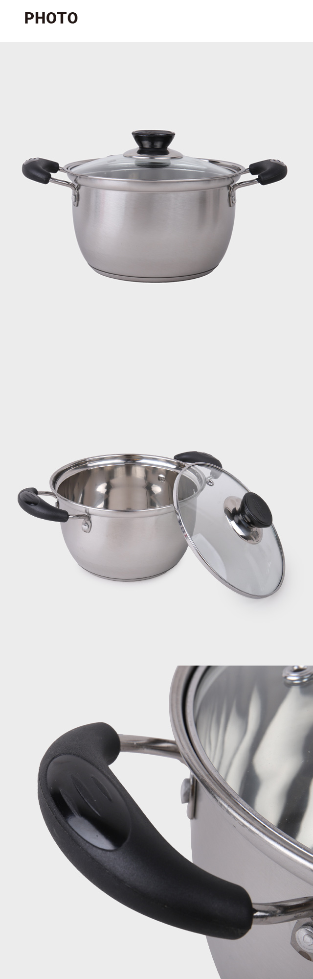 Кастрюля из нерж. стали для индукции 16 cm