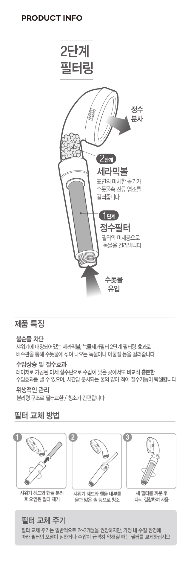 2단계 필터 샤워기
