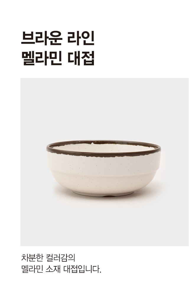 브라운 라인 멜라민 대접 14 cm