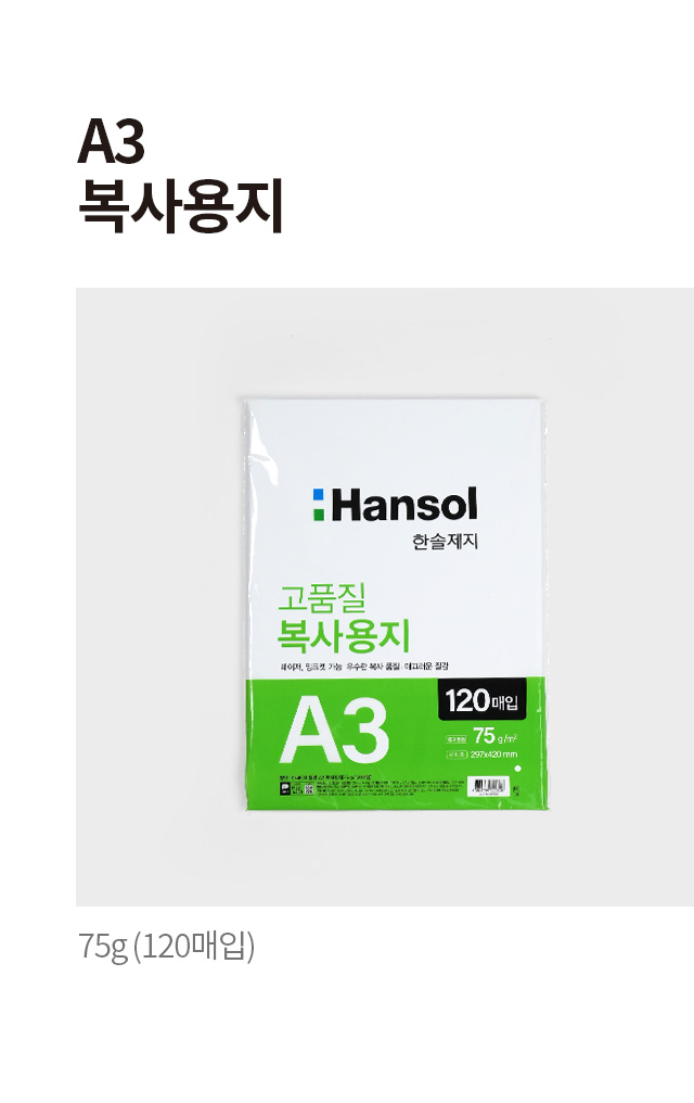 A3 복사용지 75g (120매입)
