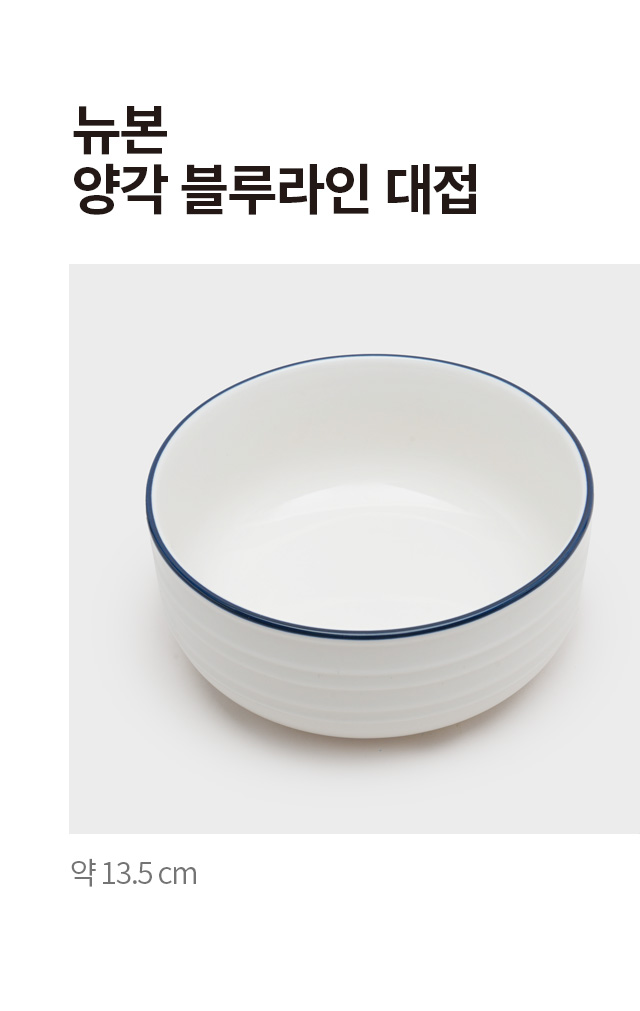 뉴본 양각 블루 라인 대접 13.5 cm