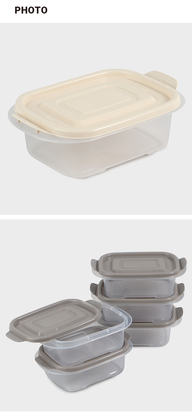 쿨라라 직사각 3호 5개입 600ml 그레이
