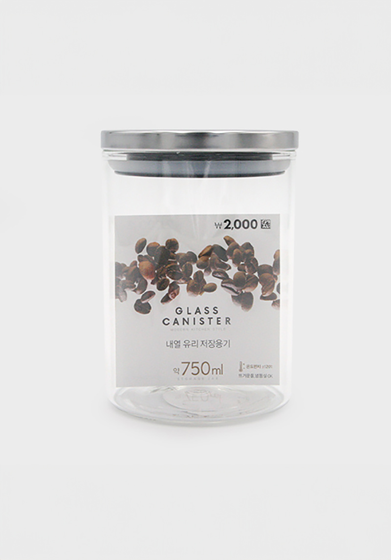 스텐 내열 유리 저장 용기 750 ml