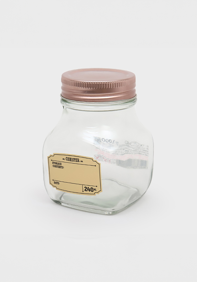 스틸캡 사각 도트 저장용기 240ml
