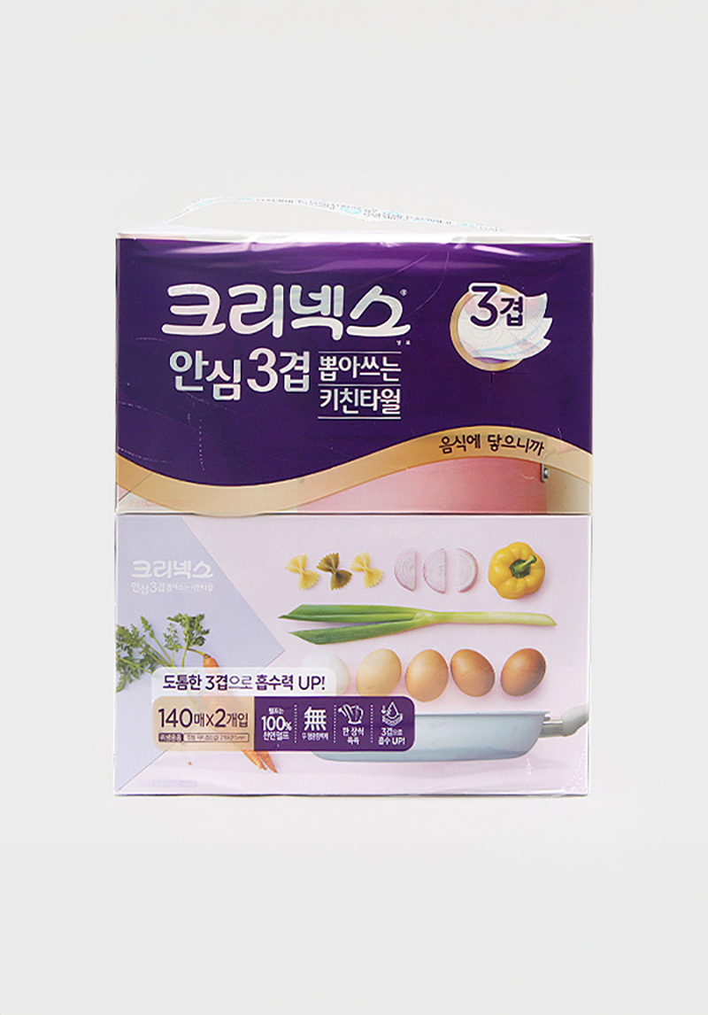 크리넥스3겹뽑아쓰는키친타올140매*2개입