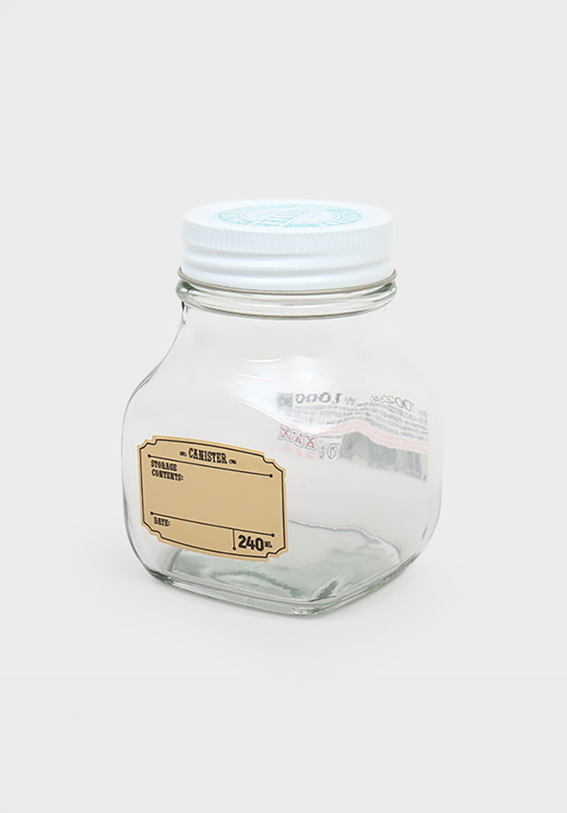 스틸캡 사각 도트 저장용기 240ml