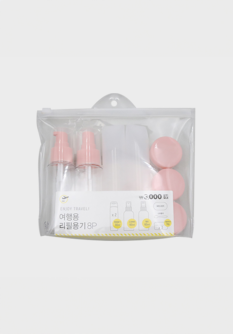 지퍼형 EVA 화장용기 세트 8개입