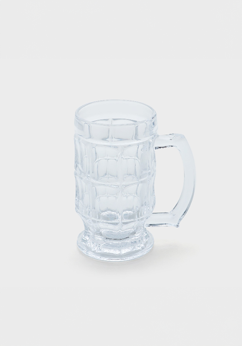 클리어 그리드 유리 머그컵 390ml