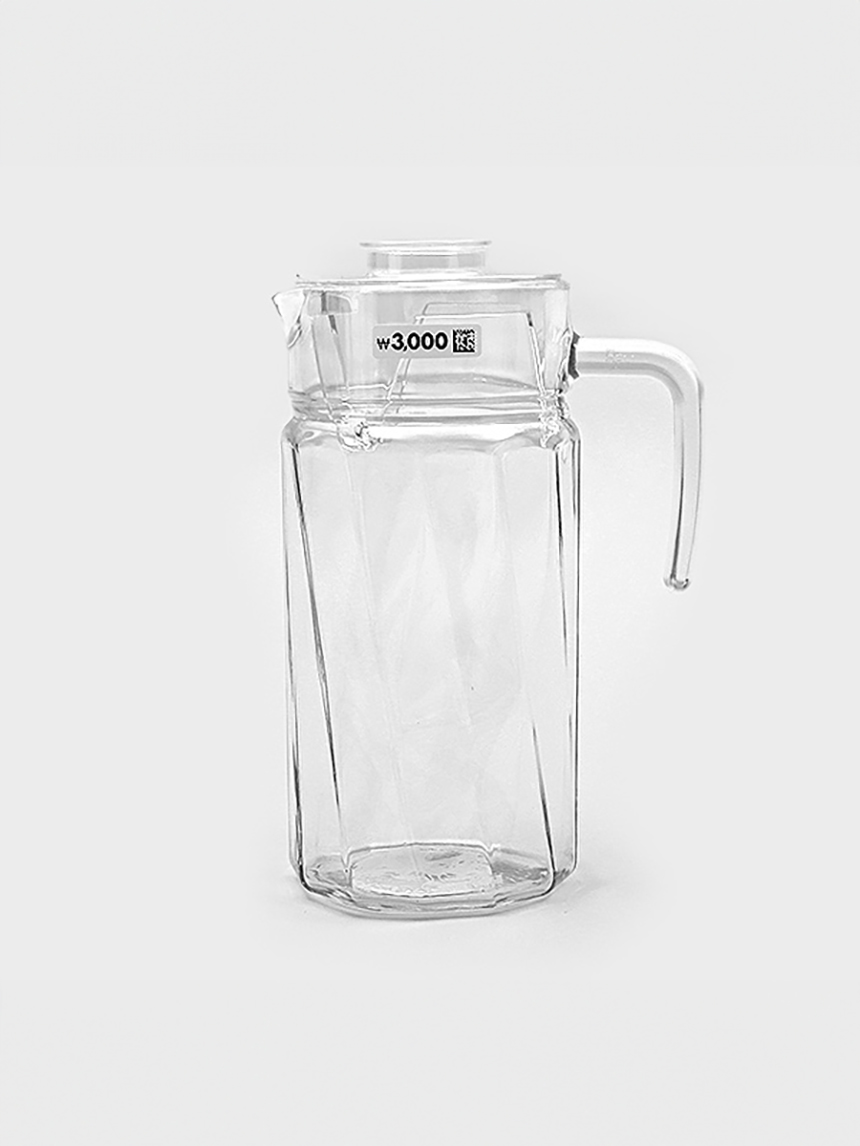 줄무늬 유리 물병 1.8 L