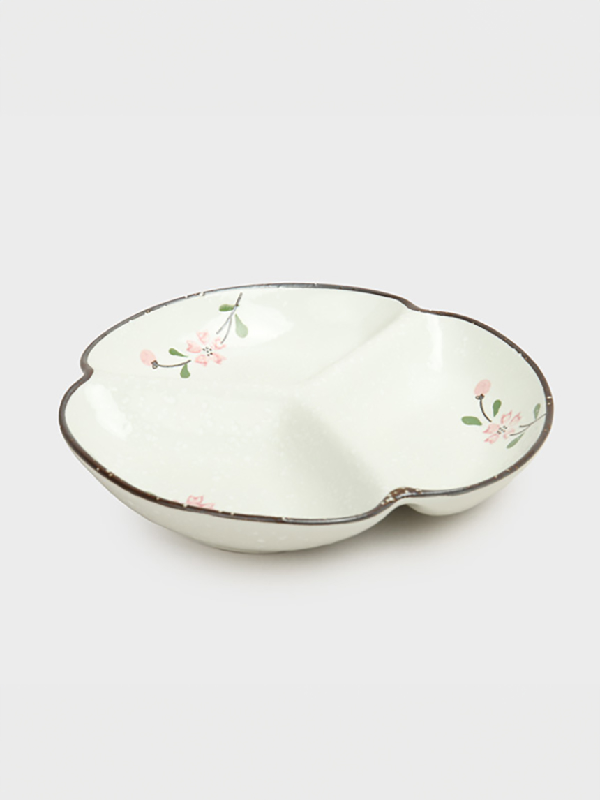 벚꽃무늬와풍3칸나눔접시(약16 cm)
