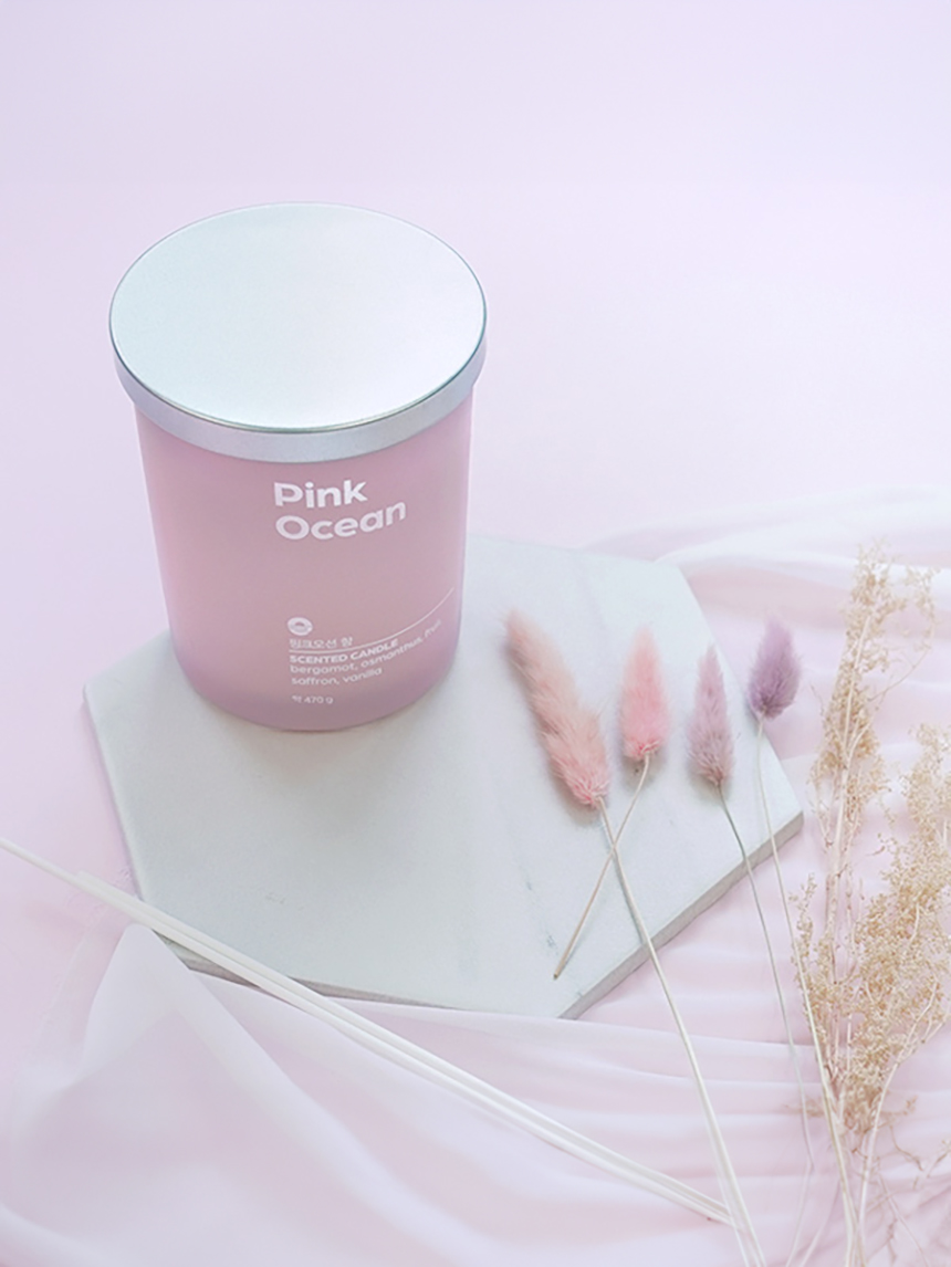 Свеча с металлической крышкой 470 г Pink Ocean
