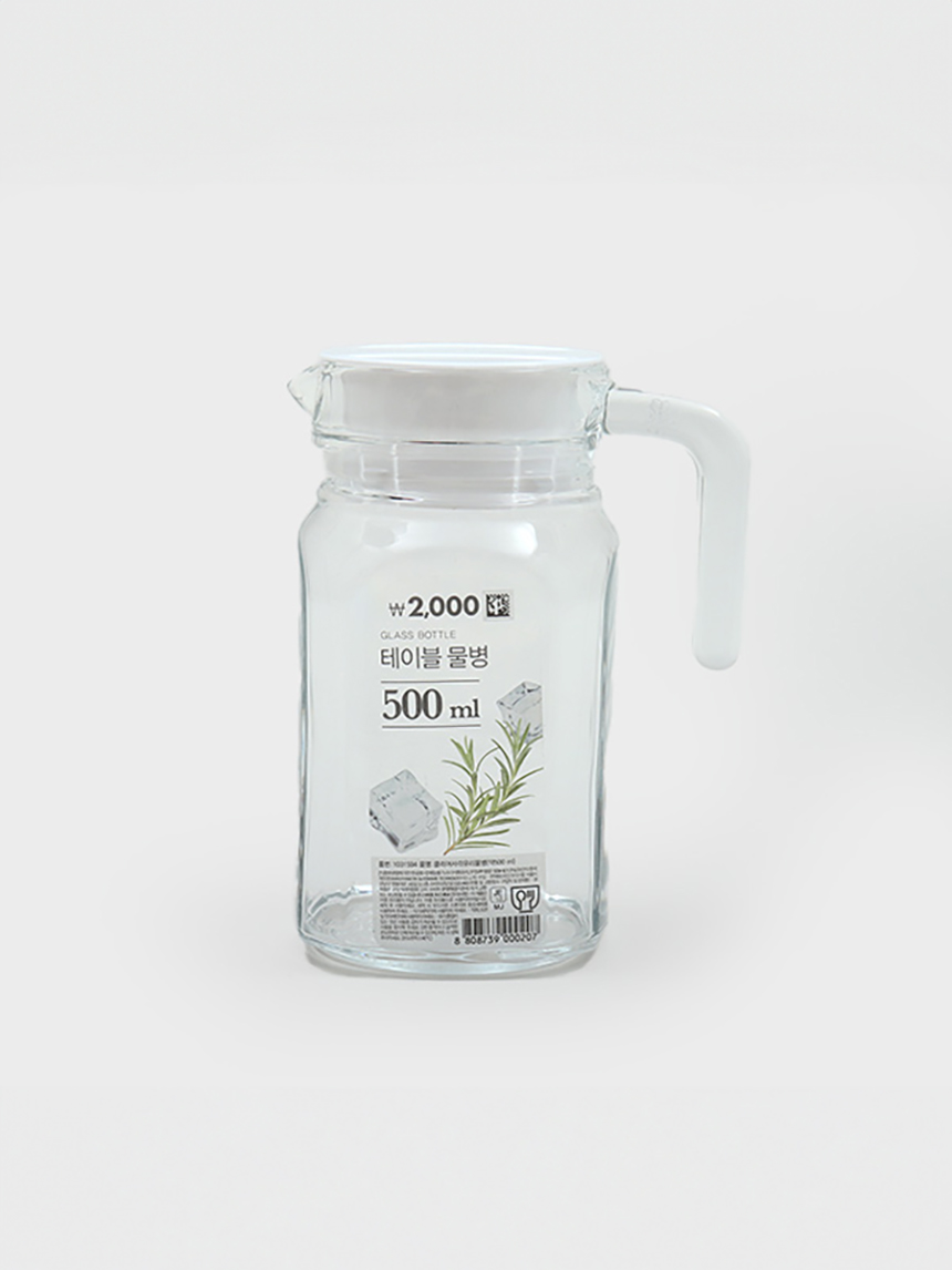 사각 유리 테이블 물병 500 ml
