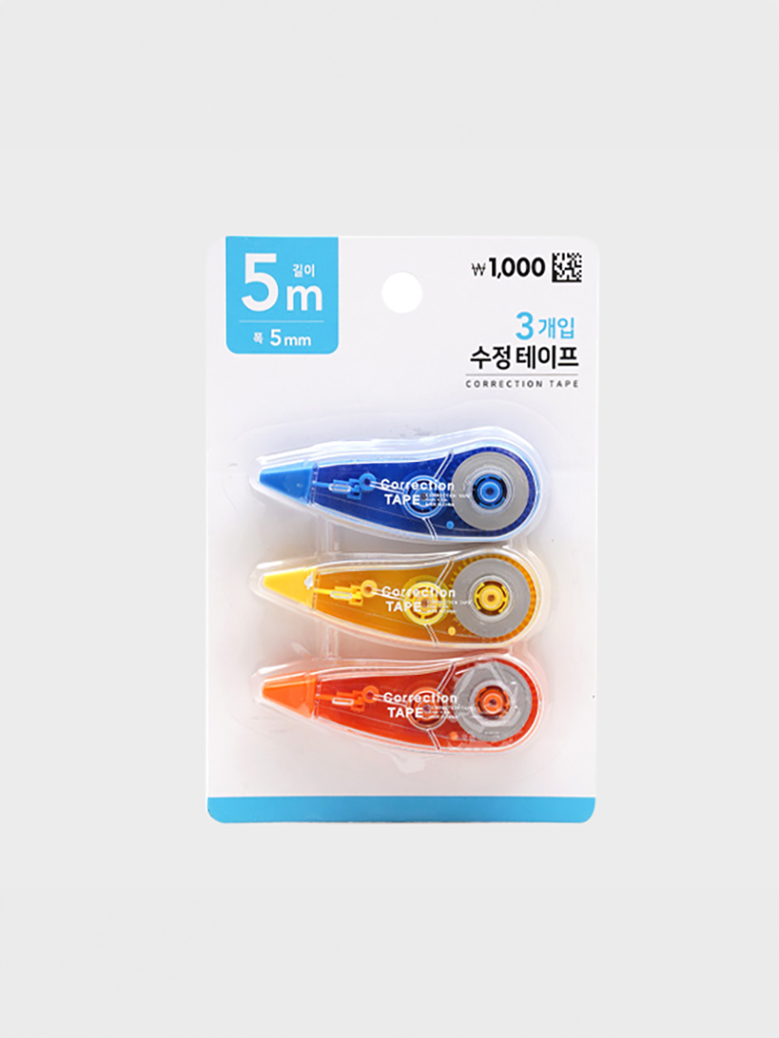 미니 수정 테이프 5m 3개입