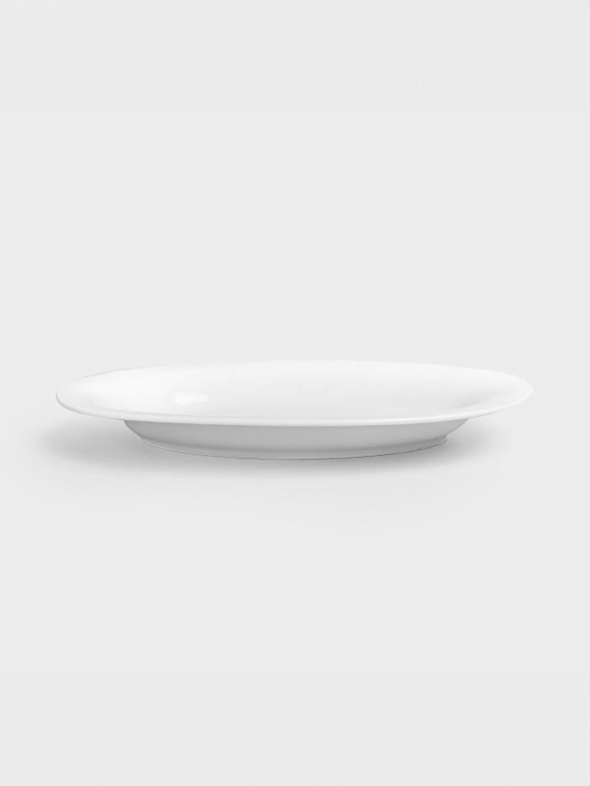 순백 화이트 타원형 접시 33.5cm