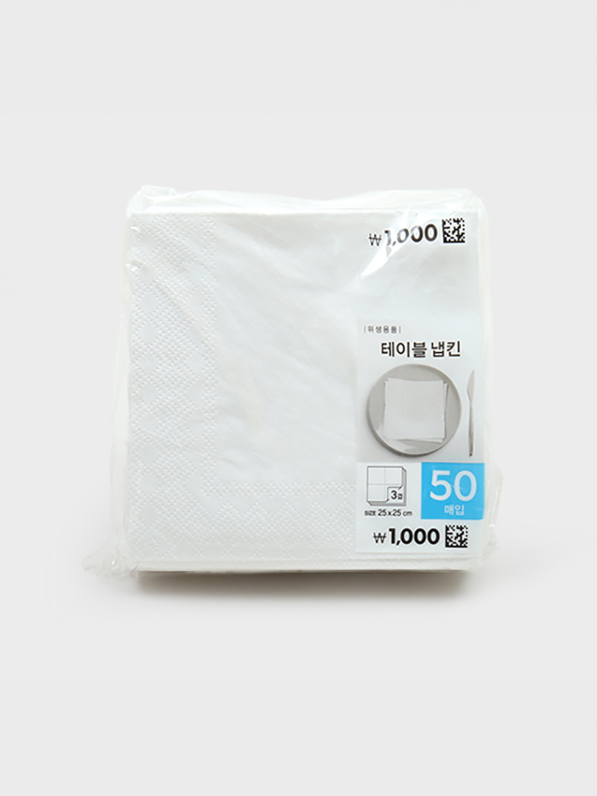 무지 종이 냅킨 50 매입 25 x 25 cm