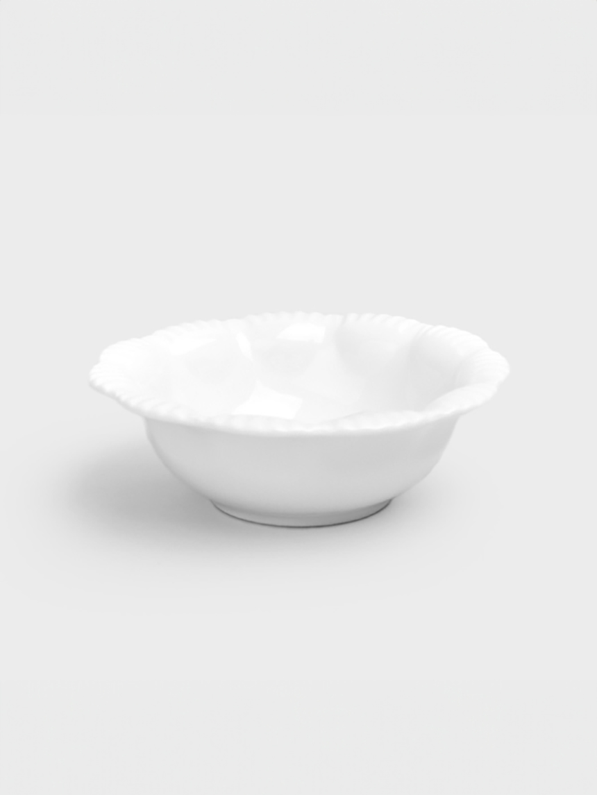 순백 화이트 꽃모양 종지 10cm