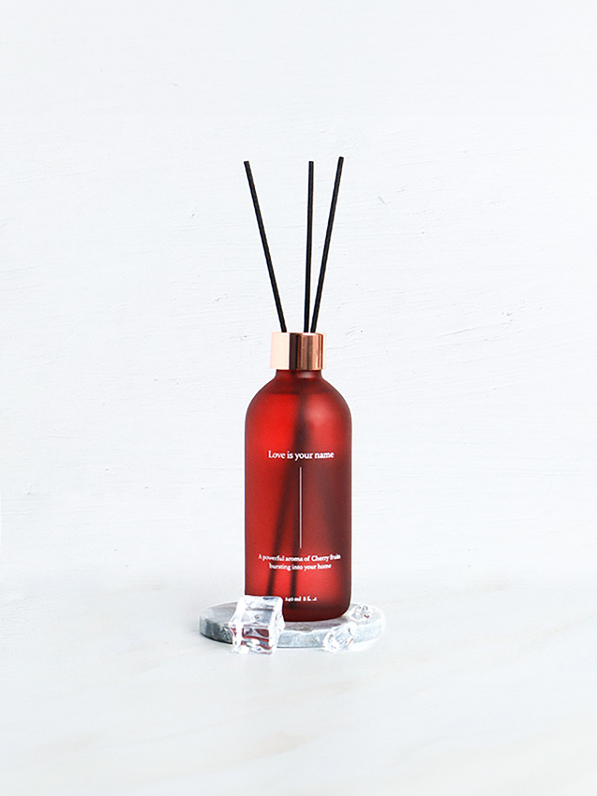 컬러 부식 유리병 디퓨저 240ml (블랙체리향)
