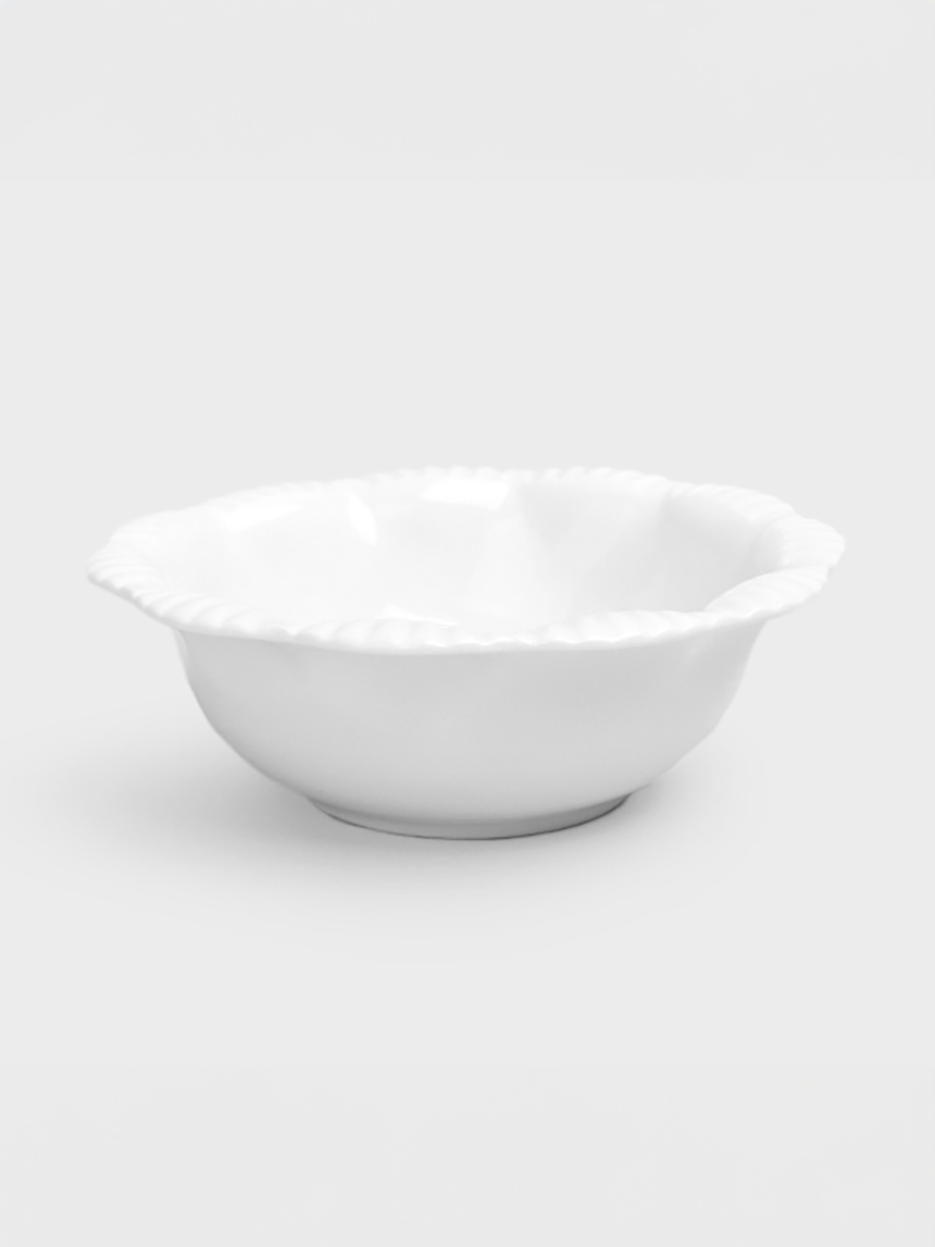 순백 화이트 꽃모양 찬기 13.5cm