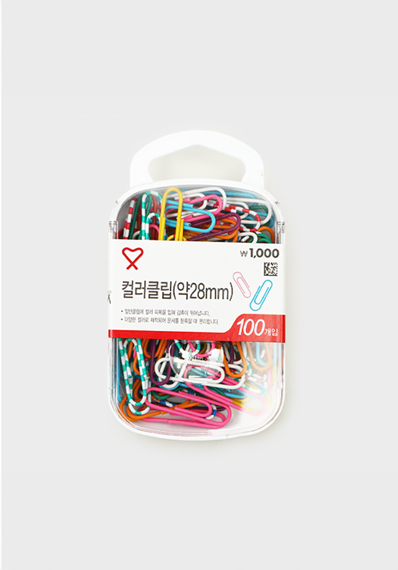 컬러 클립 28mm 100개입