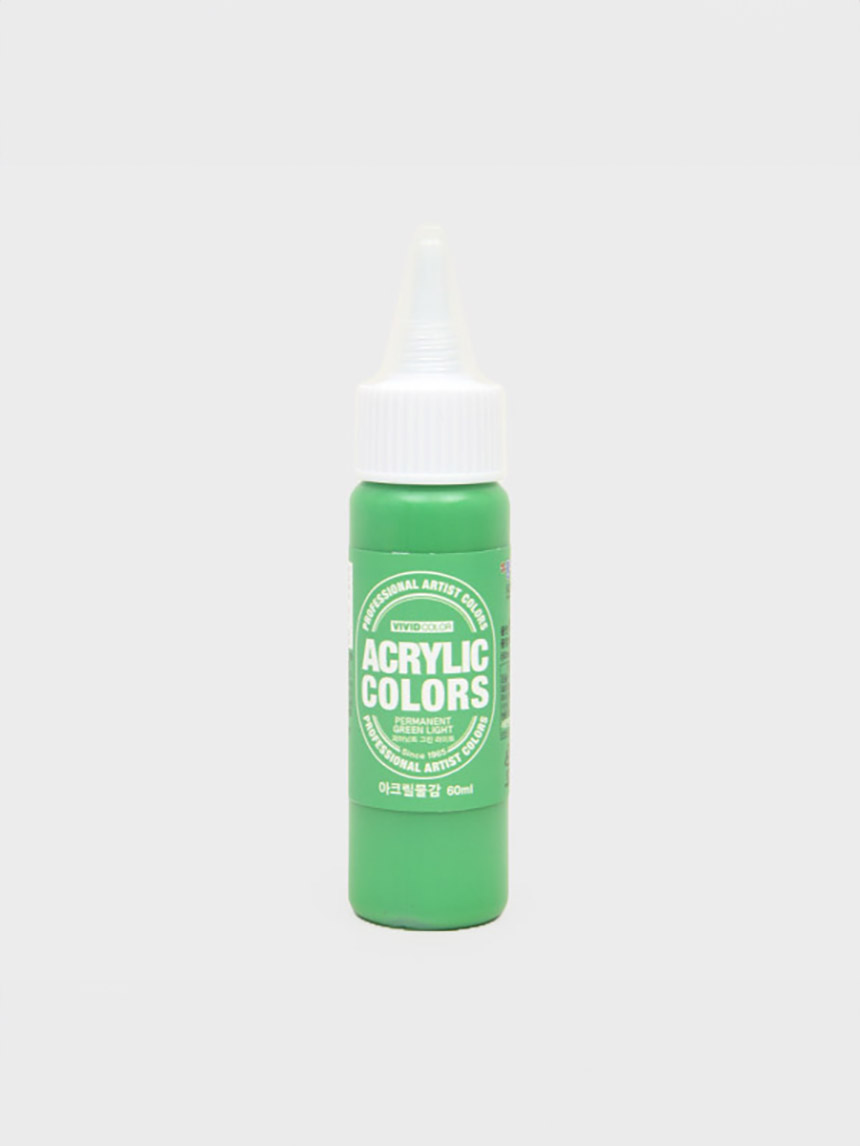 종이나라 비비드칼라 아크릴물감 60ml 퍼머넌트그린라이트