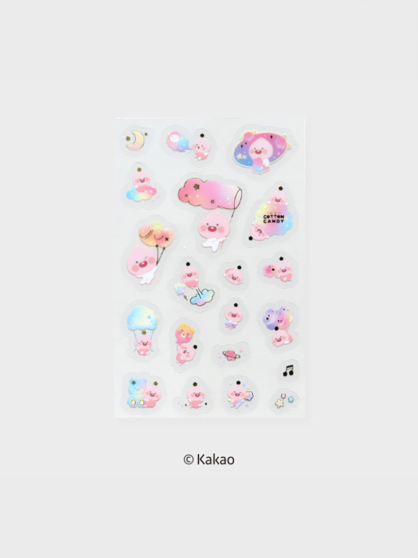 Прозрачные наклейки Little Kakao Friends 3 шт