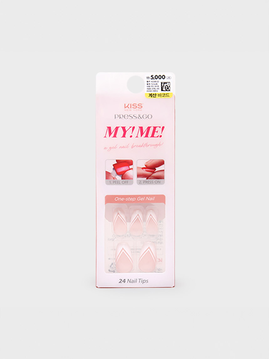 키스뉴욕 프레스앤고 마이미 네일팁 24개입 코핀(티아라 프렌치)