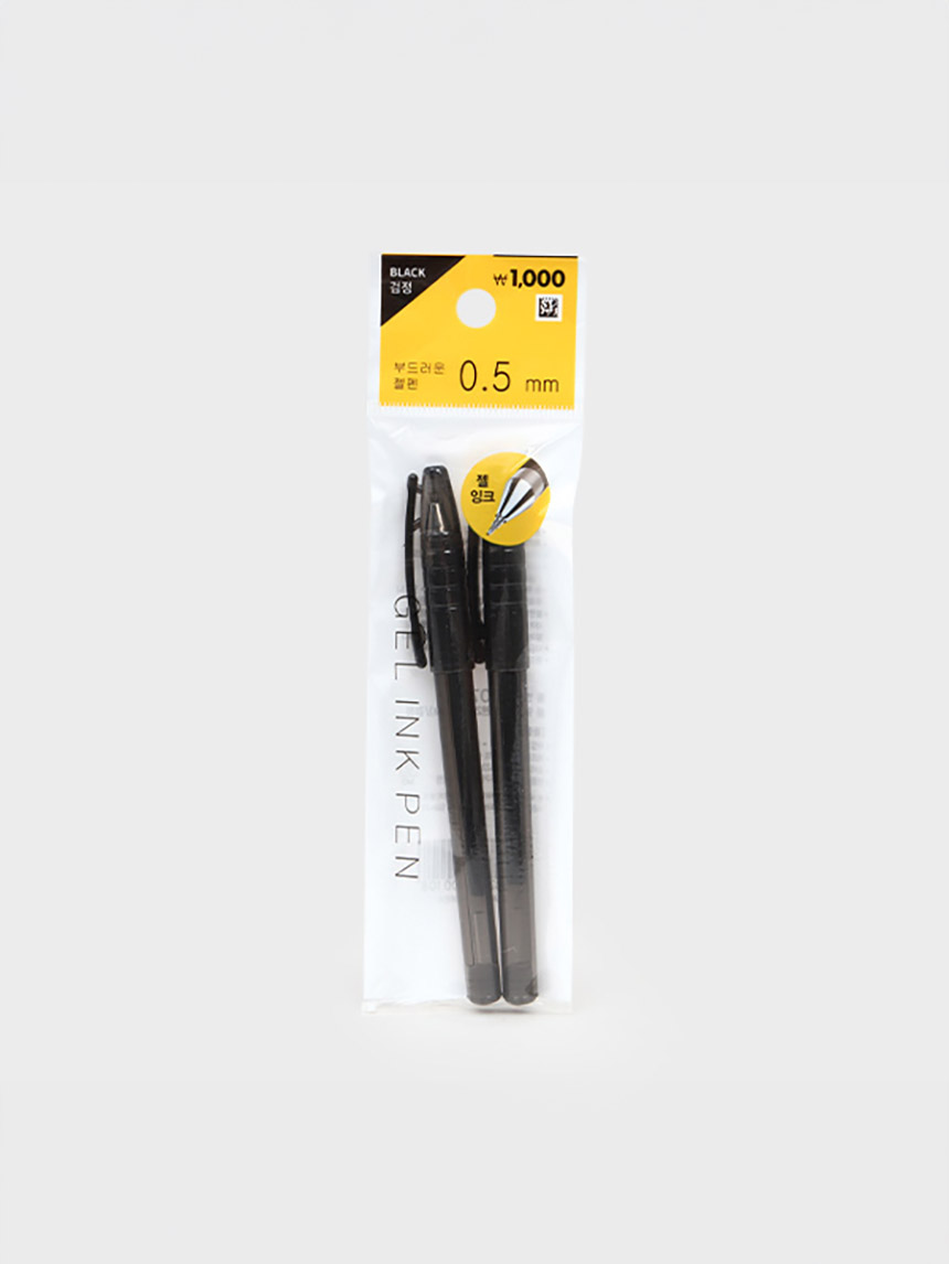 캡식 젤펜 2개입 (0.5mm/검정)