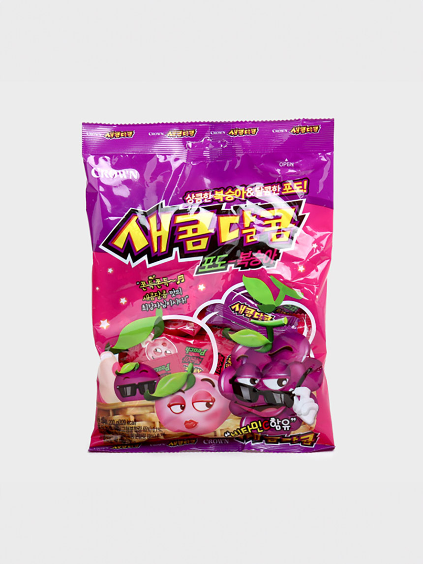 크라운 새콤달콤 포도＆복숭아 200g