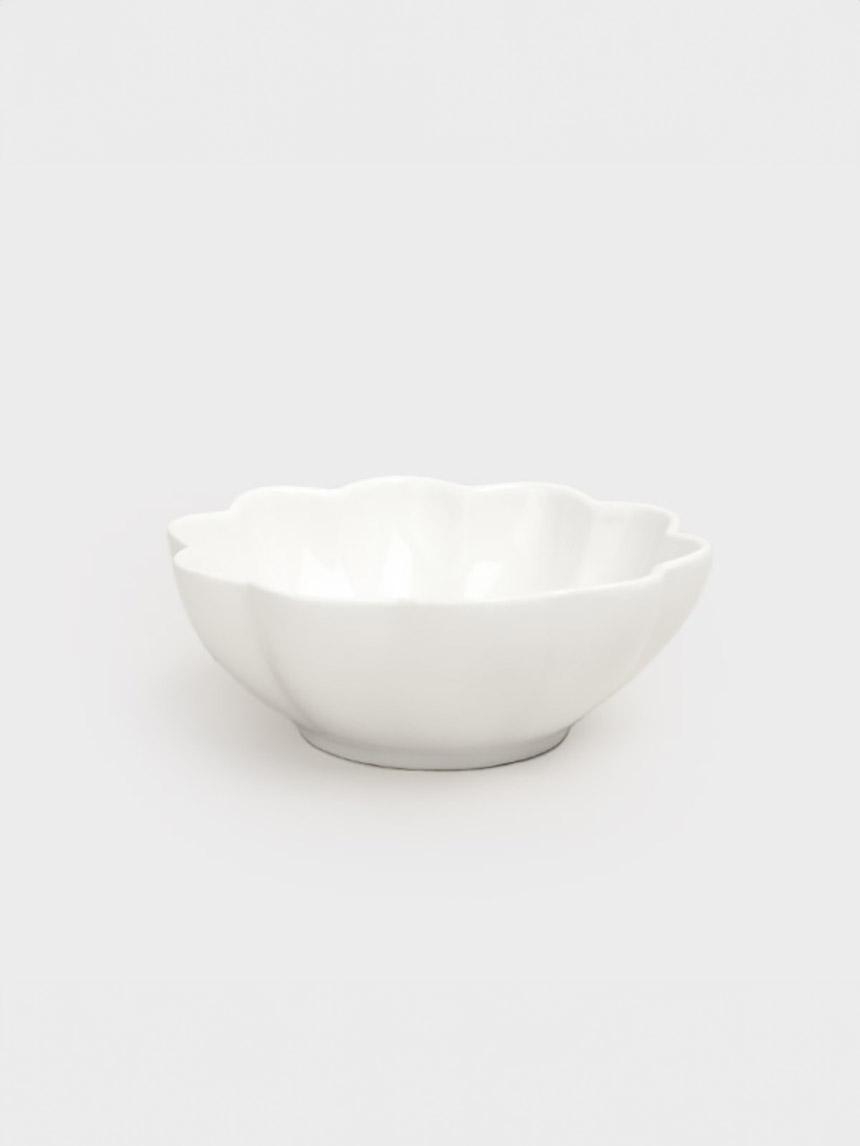 화이트 꽃모양 종지 10.5cm