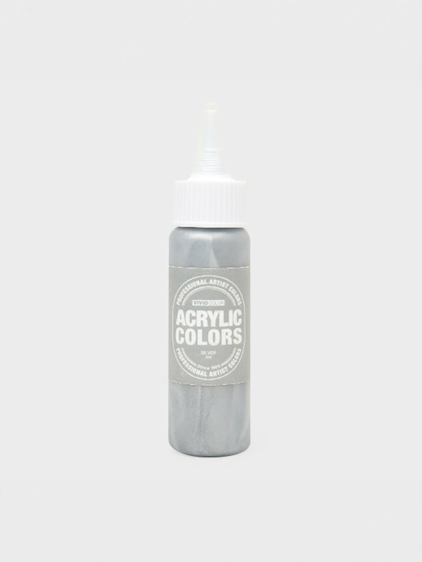 종이나라 비비드칼라 아크릴물감 60ml 실버