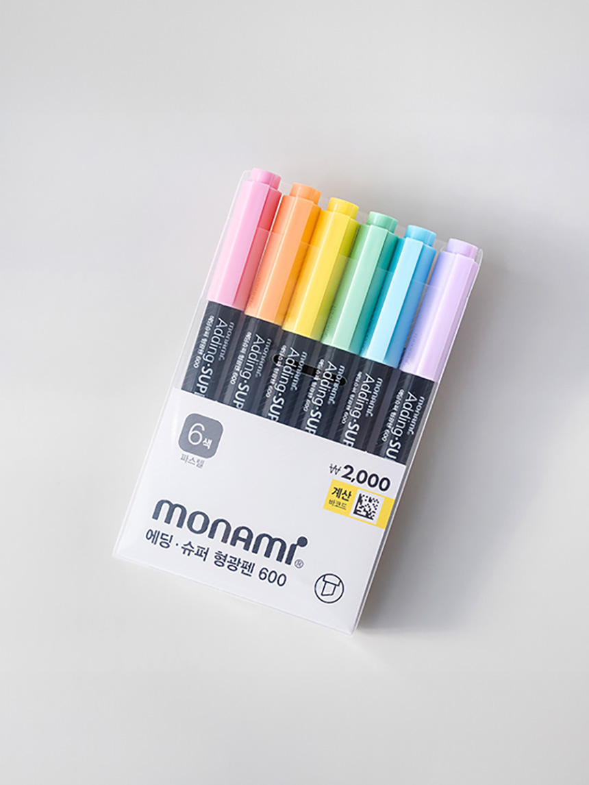 Monami Набор пастельных маркеров-выделителей, 6 цветов