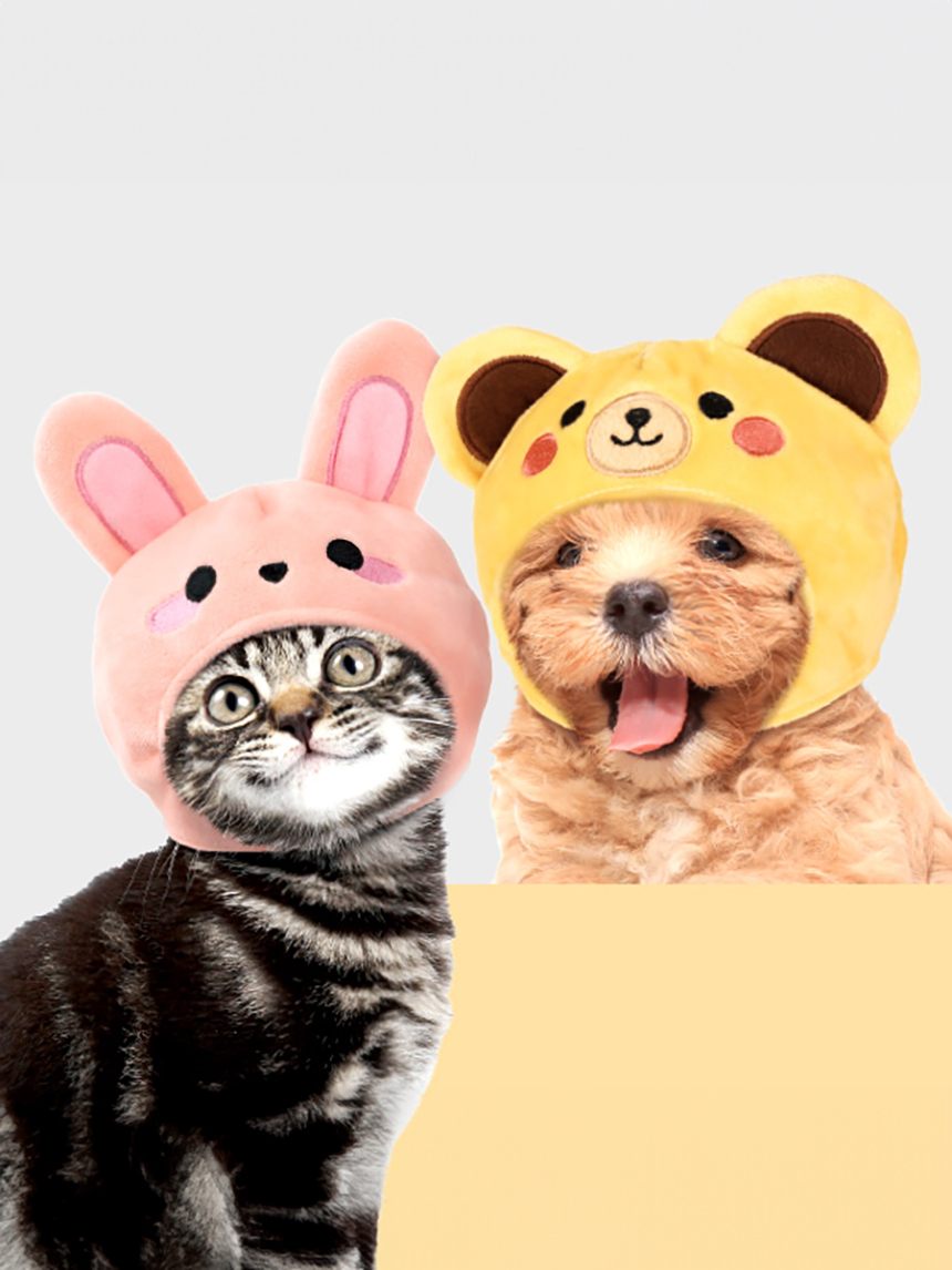[펫]  동물캐릭터 모자 (토끼,곰)