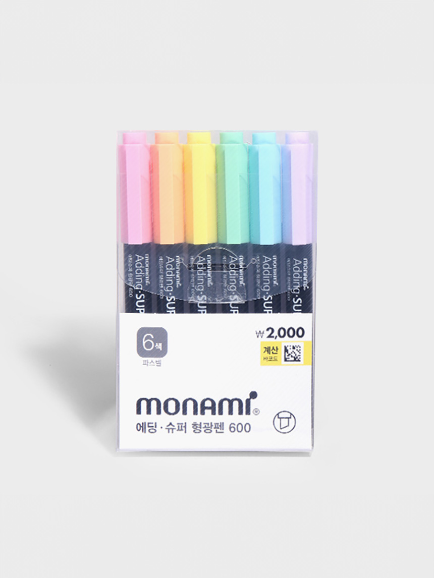 Monami Набор пастельных маркеров-выделителей, 6 цветов