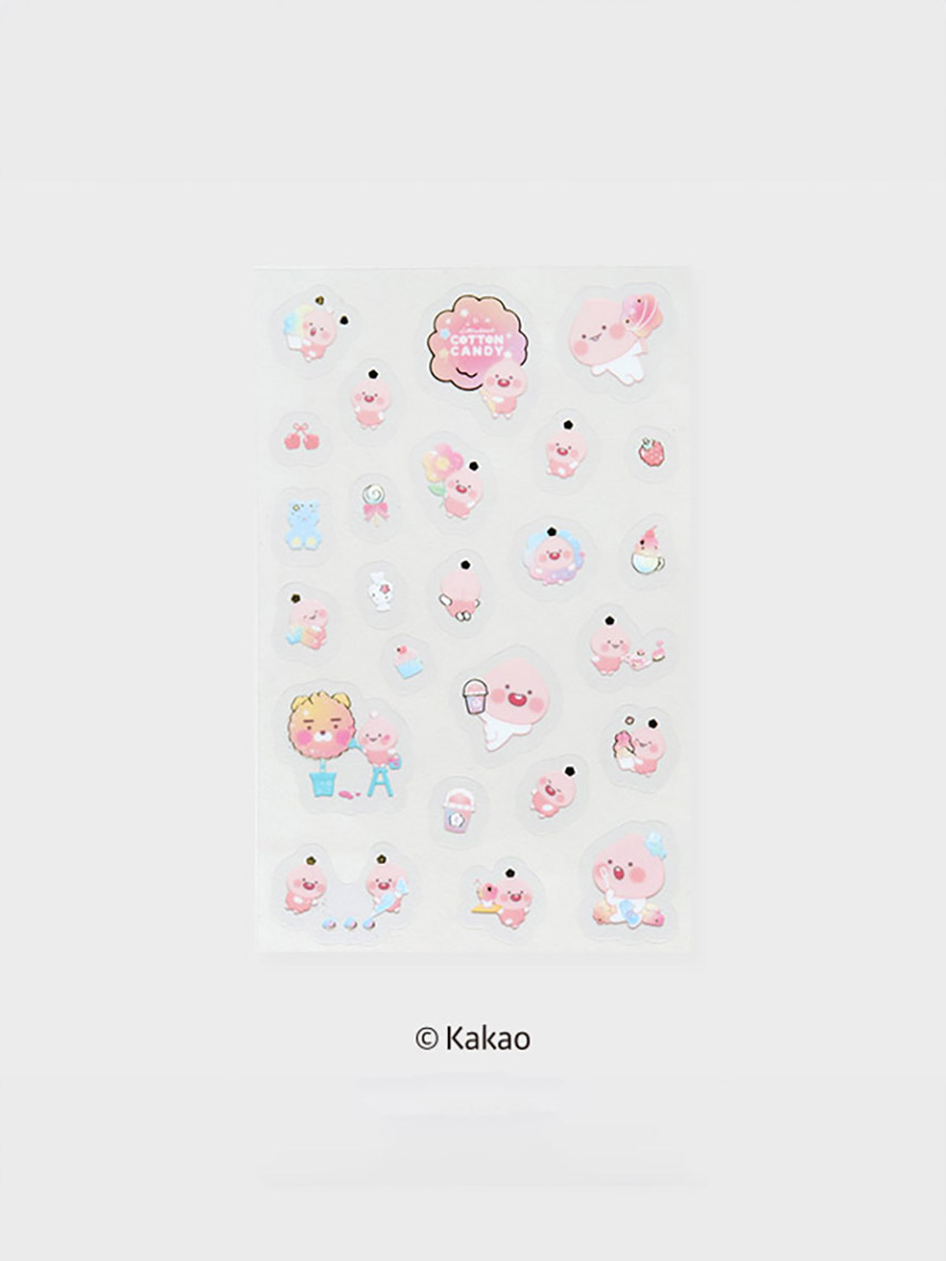 Прозрачные наклейки Little Kakao Friends 3 шт