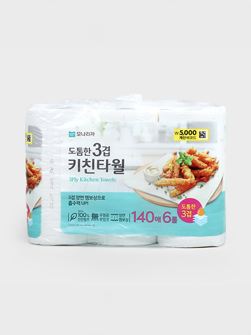 모나리자 3겹 키친타월(140매입)(6롤)