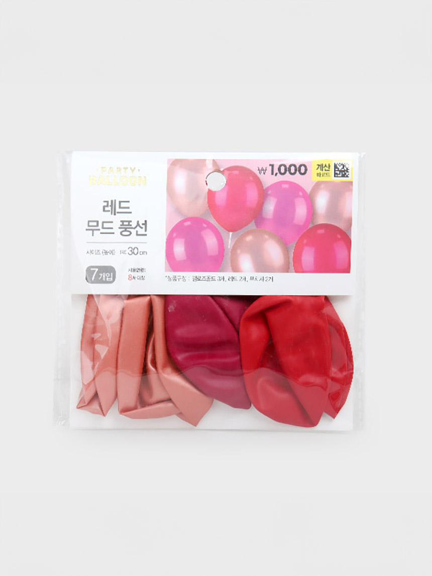 레드무드 혼합 풍선 30cm 7개입