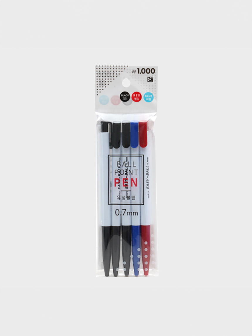 이지볼 유성펜 5개입 (0.7mm/혼합)