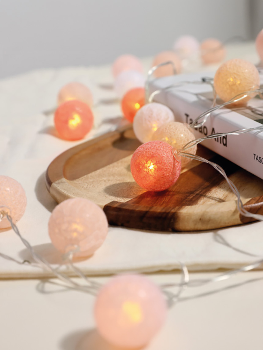 인테리어 코튼볼 LED 30구 (3.5CM)  