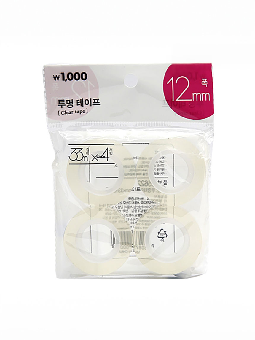 투명테이프(12 mmX33 mX4개)