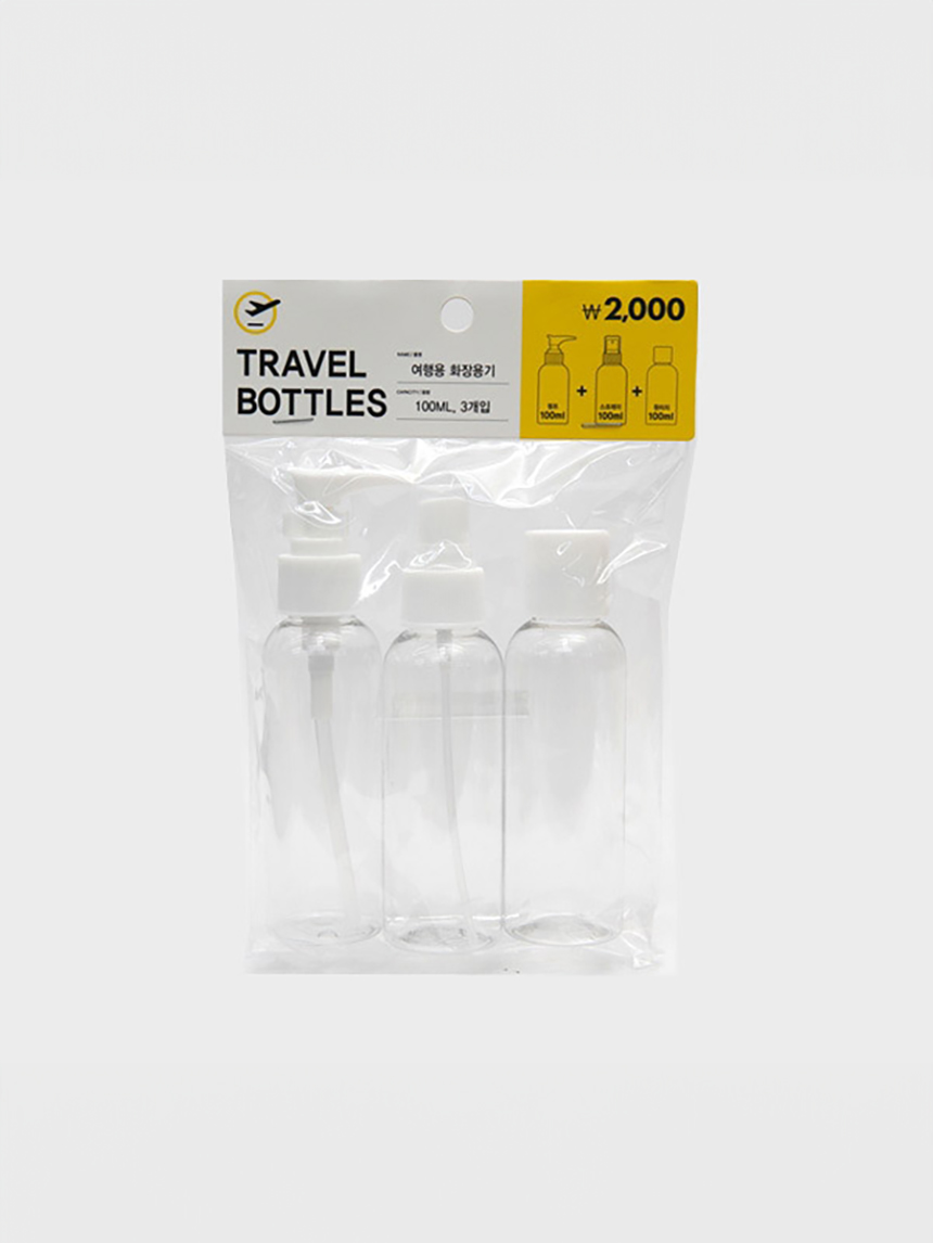 다이소 여행용 화장용기 100ml 3개입