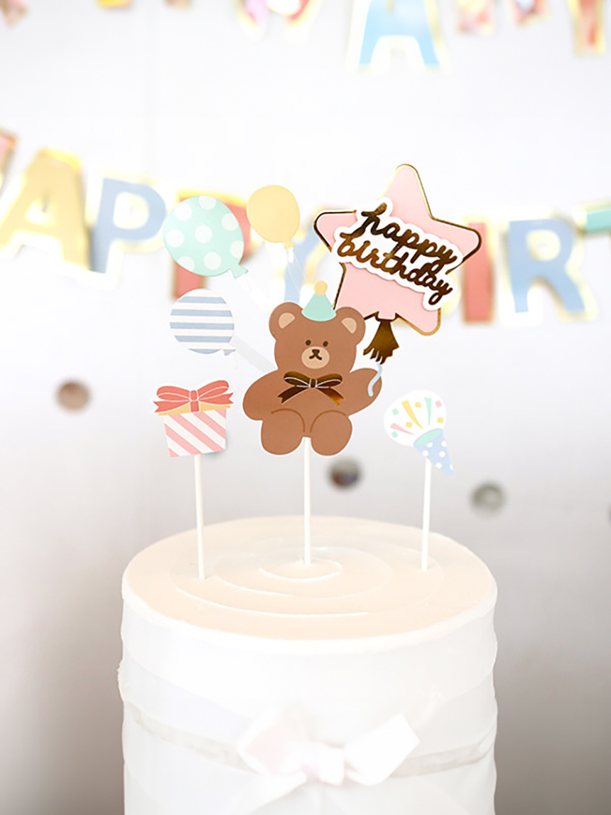 다이소 생일 축하 케이크 토퍼 3개입
