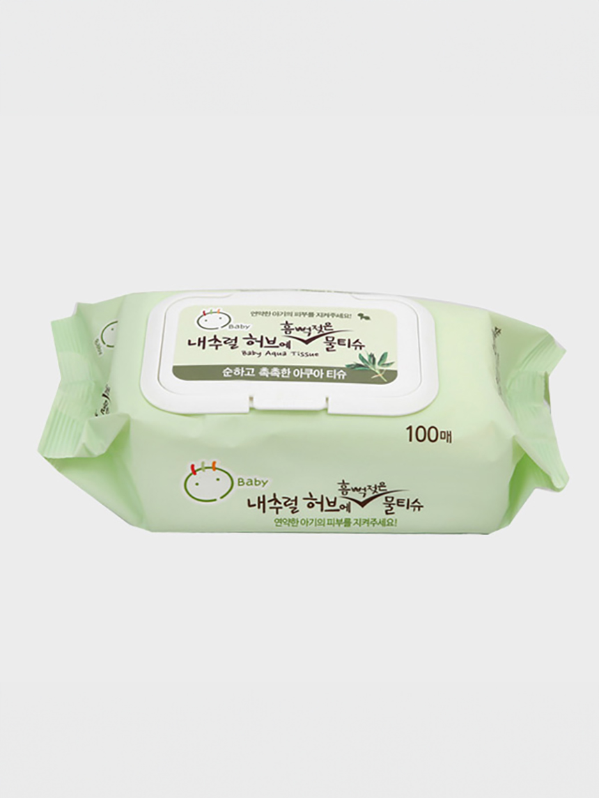 내추럴허브아기물티슈100매(캡형)