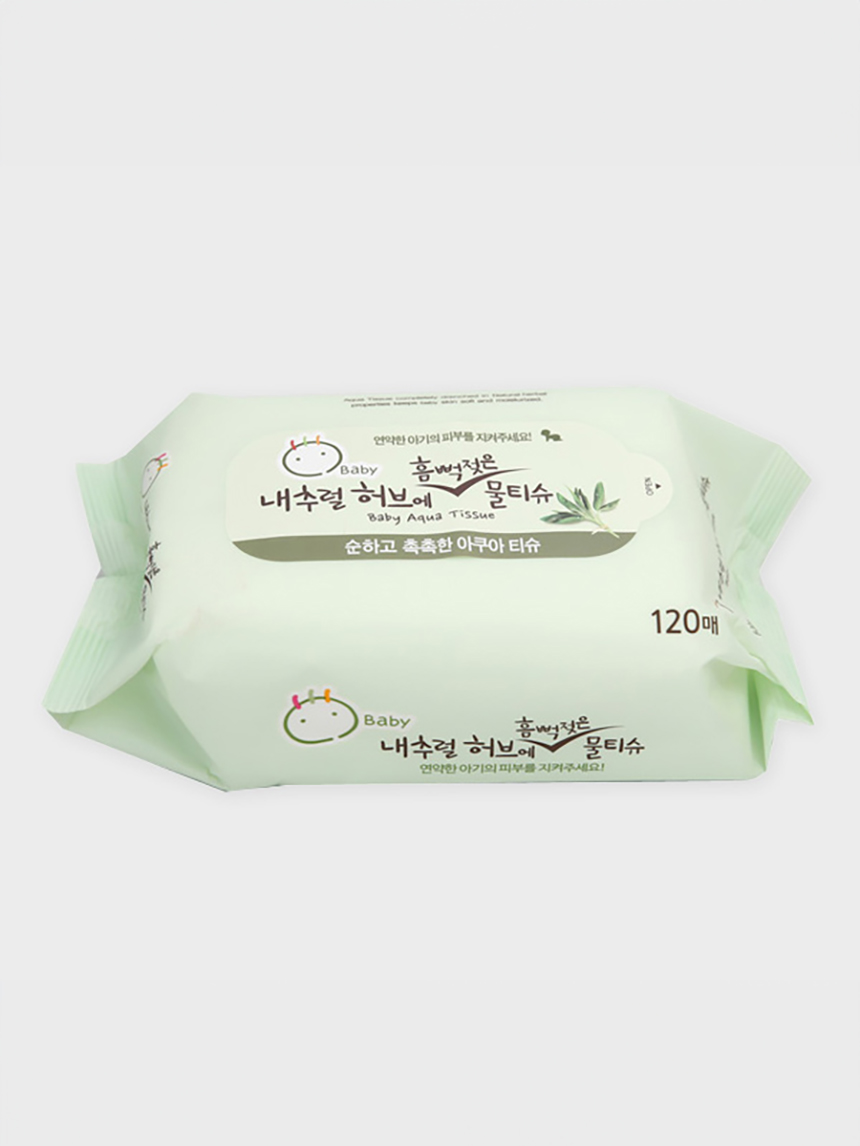 내추럴허브아기물티슈120매(리필형)