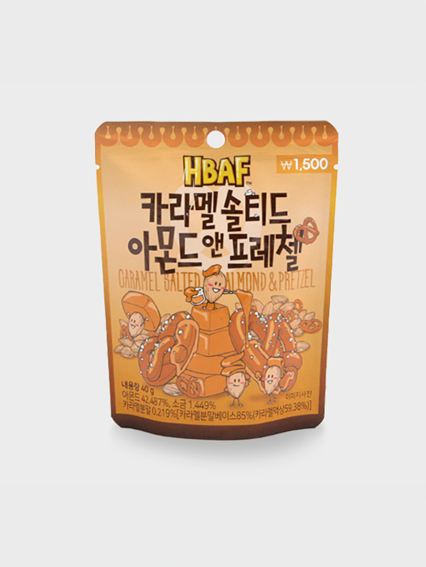 Миндаль и крендели HBAF Соленая карамель 40 г