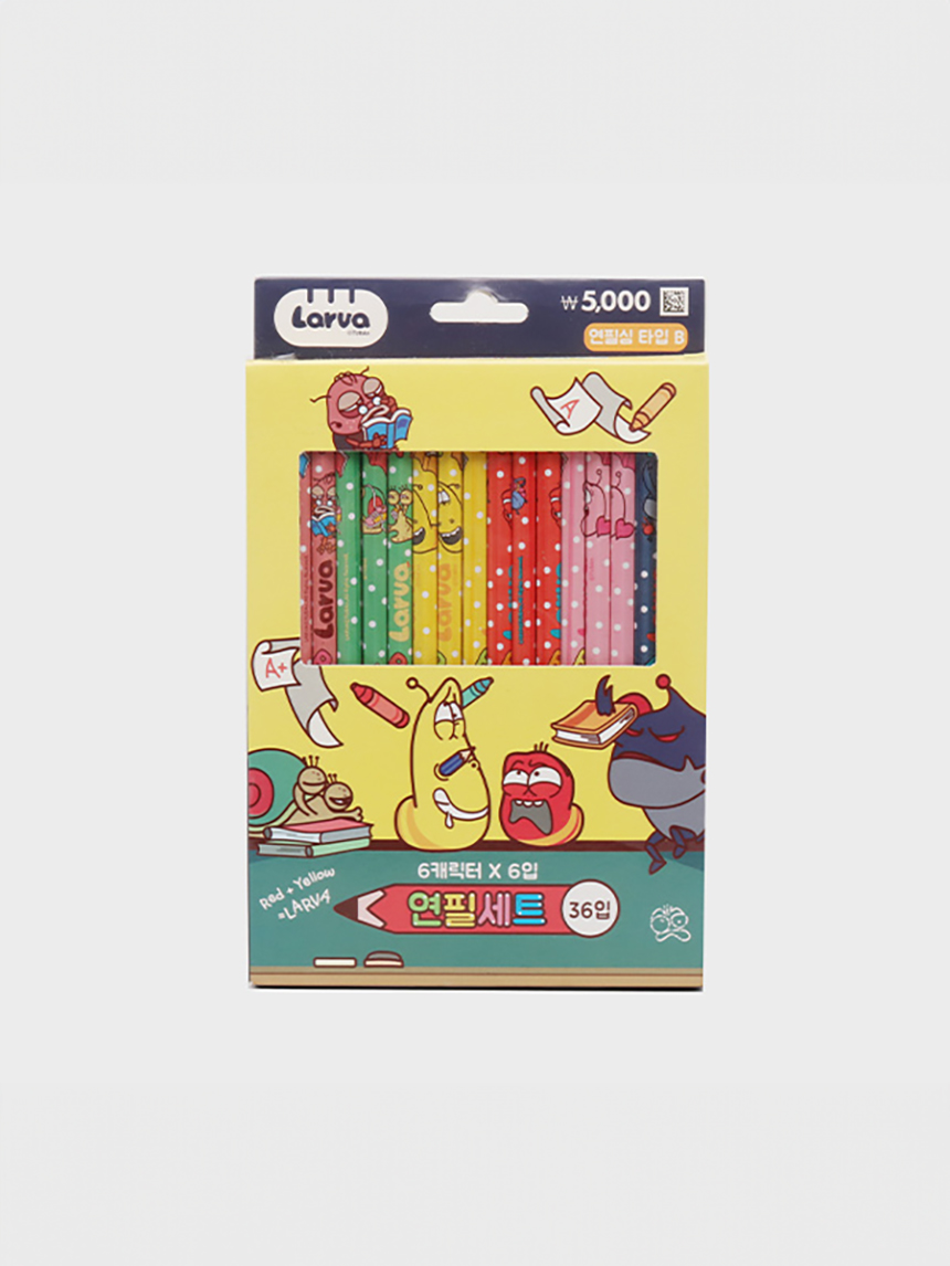 캐릭터 연필세트 36P (B) - 라바 