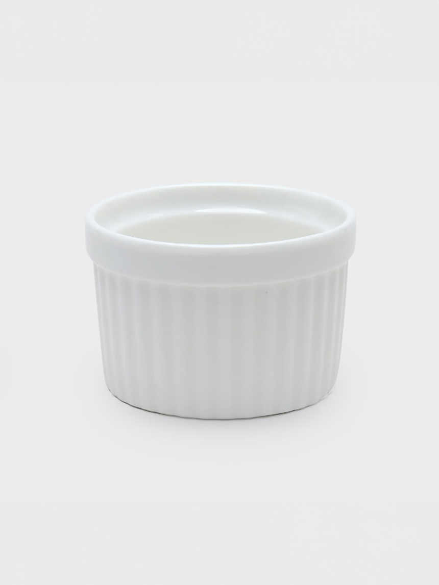 화이트 양각 일자형 종지 6 cm