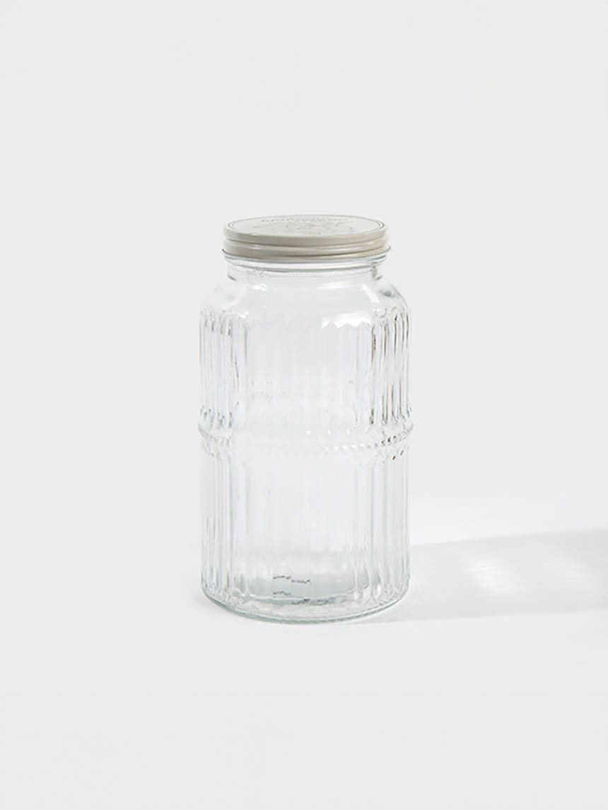 스틸캡 양각 유리 저장용기 1L
