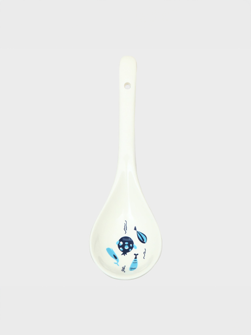 MJ청은물고기무늬도기국자